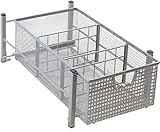 DecoBros Mesh Cabinet Basket Organizer, Silver (Kitchen)