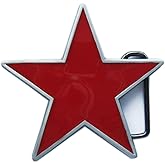 JEAN'S FRIEND Red Enamel Star Belt Buckle Gurtelschnalle Boucle de ceinture