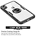 Vofolen Clear Armor for iPhone Xs Max Case Ring Holder Kickstand 360 Rotational Clip Holster Flexible Rubber Bumper Slim Transparent Hard Protective Back Cover for iPhone Xs Max 10S Max (Black)