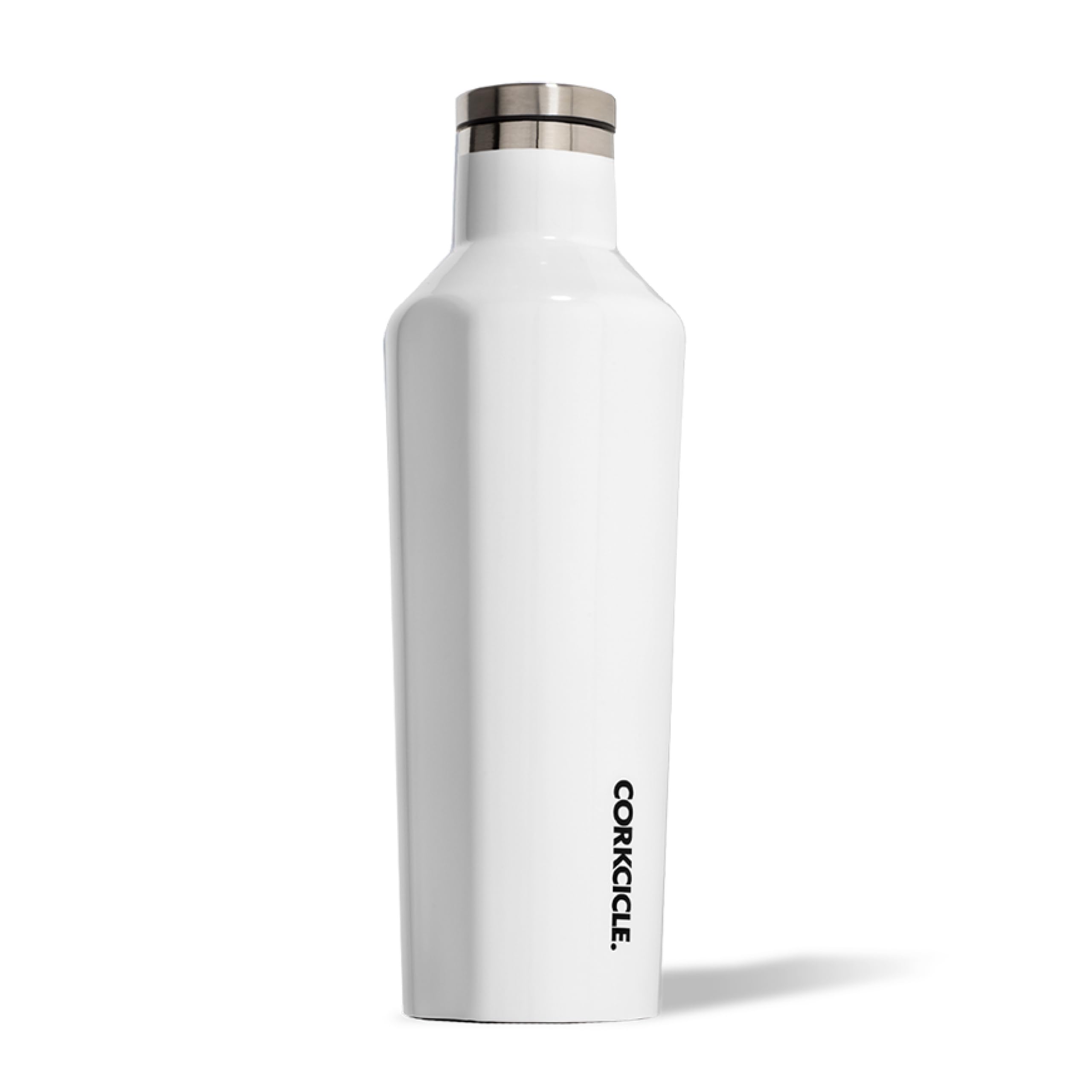 Corkcicle Canteen - Triple Insulated Stainless Steel Water Bottle with Straw - Keeps Cold for 25+ Hours and Hot for 12 Hours - Reusable, BPA-Free, Dishwasher Safe - Gloss White, 475ml/16oz