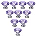 Dresser Knobs, YIFAN 10Pcs 30mm Crystal Glass Diamond Shape Cabinet Knobs Cupboard Drawer Pull Handles - Purple