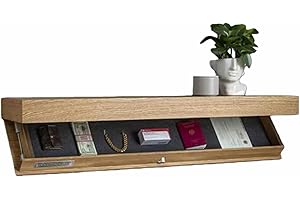 Floating Shelf with Secret Compartment – Elegant Wall-Mounted Storage for Living Room/Office/Bedroom, 50 lbs Capacity, Concea