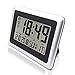 Large Display Digital Wall Clock,Silent Desk Shelf Clocks Battery Operated Easy to Read nightstand Alarm Clock with Large LCD Display (Day Calendar Temperature)for Office Home Shower Black W/Silver
