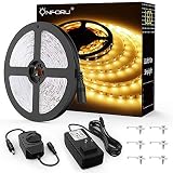 Onforu 33ft LED Strip Light, 10m Dimmable Tape Light, 3000K Warm White Ribbon Light, 2835 LEDs 12V Flexible Strip Lighting for Under Cabinet, Home, Kichen, Bedroom, Non-Waterproof