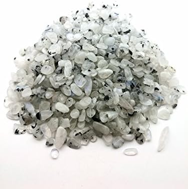Hengshang White moon stone Tumbled Stones Small Chips Healing Gem Reiki Wicca Crystal Stones Pieces -To Home Decoration