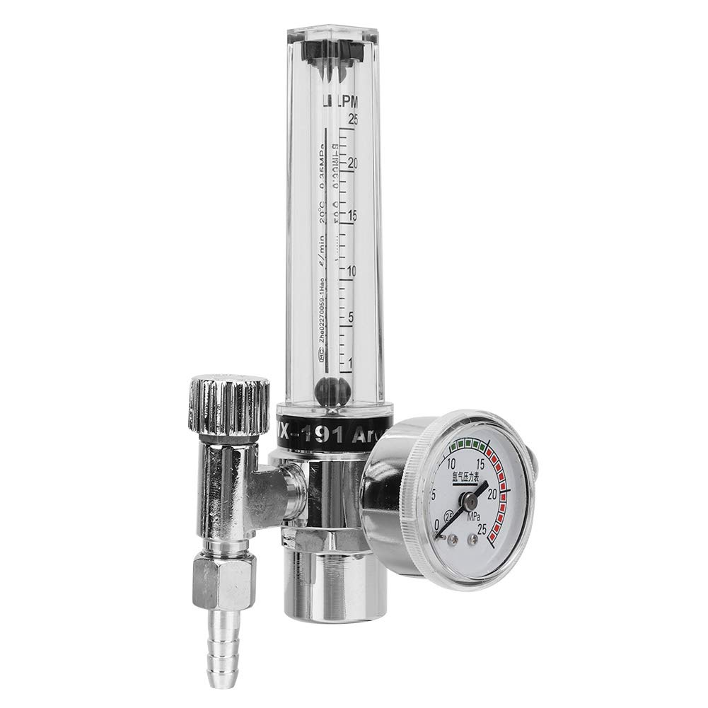 Argon Regulator Gas Reducer,CGA540 Outlet Male Thread Argon/Carbon Dioxide Regulator Gas Flowmeter with Guage for TIG Welder Machine…