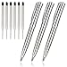 TOODOO 3 Pieces Twist Ballpoint Pens Stainless Steel Retractable Business Ballpoint Pen with 6 Extra Refills, 1.0 mm Medium Point, Black Ink (Silver)