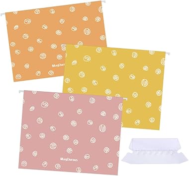Amazon Com Magdurnus Hanging File Folders Pastel Colored Upgraded Dot Design Letter Size With 1 5 Adjustable Cut Tabs Assorted 3 Styles Drawer Desk And Cabinet Use 12 Pack Office Products