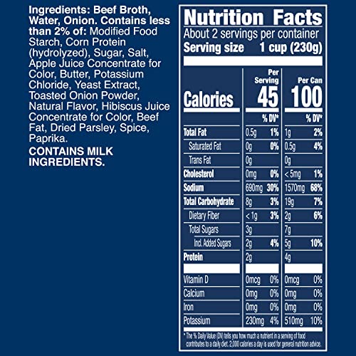 PROGRESSO VEGETABLE CLASSICS, FRENCH ONION CANNED SOUP, GLUTEN FREE, 18.5 OZ.