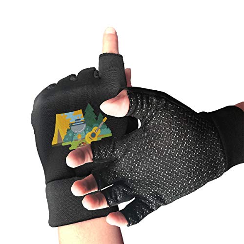 Unisex Fingerless Gloves Camp Playing Sports Semi Half Finger Mittens for Cycling Climbing Fitness Computer Typing Daily Work
