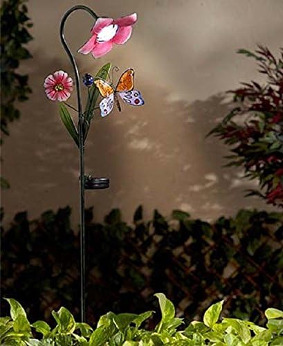 NEW Butterfly Flower Garden Stake Path Light Outdoor Solar Power Yard Decor