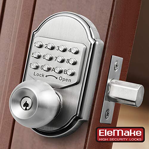 Elemake Keyless Entry Door Knob Lock Deadbolt Keypad Sabbath Lock