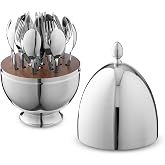 Godinger Utensil Holder Flatware Caddy Egg Organizer Cutlery Holder Kitchen Countertop, Forks, Spoons, Knives, 24 Pieces