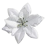 DERVONUNS Poinsettia Christmas Decorations Glitter