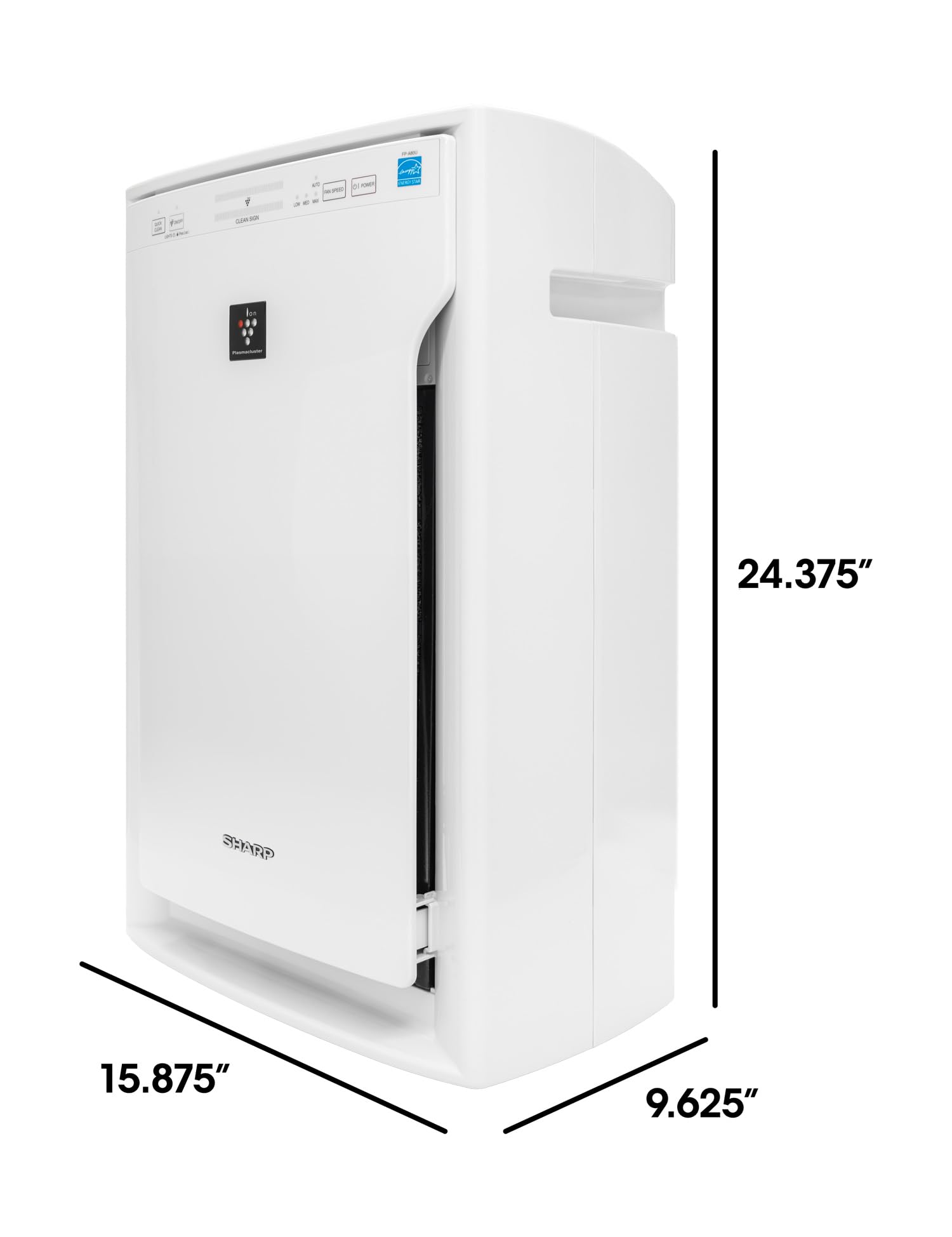 SHARP Air Purifier with Plasmacluster Ion Technology and Triple Filtration, including True HEPA Filter. Covers up to 2,198 sq. ft. for Large Rooms, for Dust, Smoke, and Pollen. FPA80UW