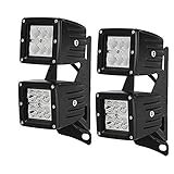 u-Box Windshield Hinge Lower Corner Double Pillar Mount Brackets A Pillar Mounting Bracket For Dual LED Work Light for 2007 - 2016 Jeep Wrangler JK (Pack of 2Pcs)
