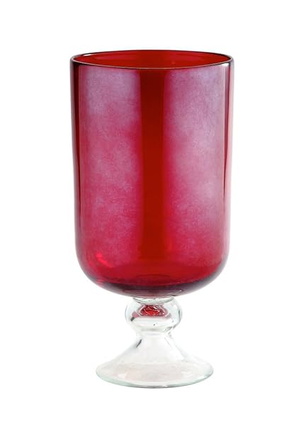 New 15 Hand Blown Art Glass Footed Hurricane Vase Black Decorative