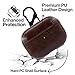 AirPods Pro Case Leather, Vermo Airpod Pro Case Leather Cover with Keychain, Protective Shockproof Cases for Apple Airpods Pro 2019 Charging Case (D Brown)