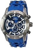 Invicta Men's 'Sea Spider' Quartz Stainless Steel and Polyurethane Casual Watch, Color:Blue (Model: 21914)