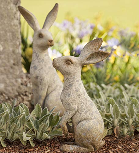 Wind & Weather Sitting Bunny Sculpture, Weather Resistant, Natural Pose, Garden Statue (Tall) - Thumbnail 2