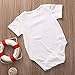 Unisex Baby Rompers Boys Short Sleeve Jumpsuit White Outfits Girls Clothes (6-12M, White)