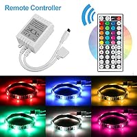 Goodtechnical RGB Led Strip Controller RGB LED Flexible Strips Controller Led Controller IR Remote Controller 12V 6A 44 Keys Wireless Dimmer Control for 5050 3528 RGB LED Light Strip