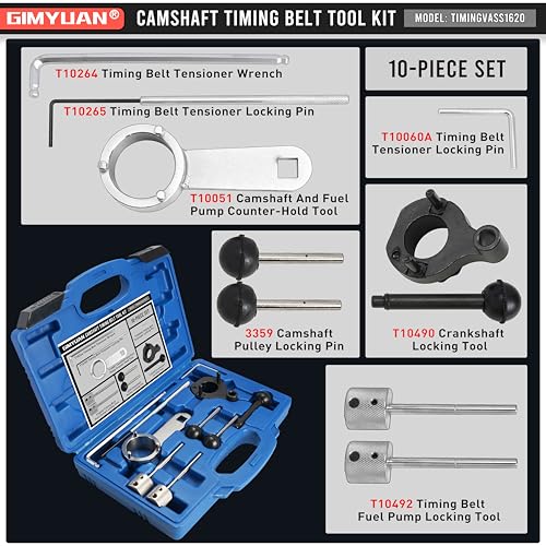 Camshaft Timing Belt Tool Kit Compatible with VW Audi Tiguan SEAT Skoda 1.4 1.6 2.0 TDI EA288 Diesel Engine Replaces T10264 T10265 T10490 T10492 T10051 T10060A 3359