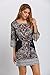 Floerns Women's Ethnic Print Half Sleeve Waistband Dress
