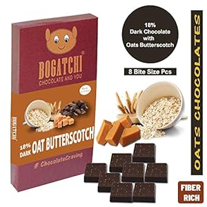 BOGATCHI Oats 18% Dark Healthy Chocolate with Butterscotch, 8pcs
