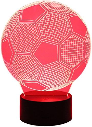Hguangs Soccer Football Shape 3D Lamp Night Lamp 3D Optical Illusion Night light Table Light 7 Colors Changing Touch Control Gift for Christmas Birthday Valentine's Day Kids Children Girl and Boy