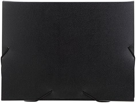 Solo A4 Size Presentation File Folder Elastic Closure Documents Sheet Wallet Folder, Black