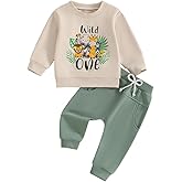 Toddler Baby Boys 1st 2nd Birthday Outfit Wild One/Two Wild Safari Jungle Zoo Animal Sweatshirt and Pants Set