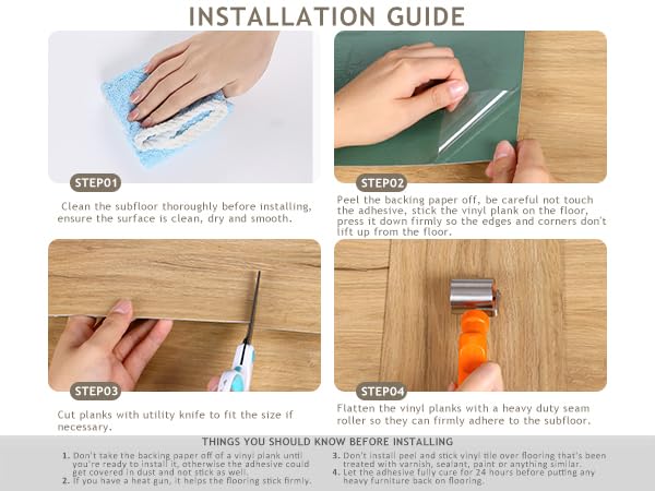 VEELIKE Vinyl Sheet Flooring Stick on Floor Tiles Waterproof Self Adhesive Cottage Oak Light Brown Wood Look Planks 16 Pack 24 Sq.Ft. 6x36 Inch for Kitchen Bathroom Bedroom Renters Home Decor