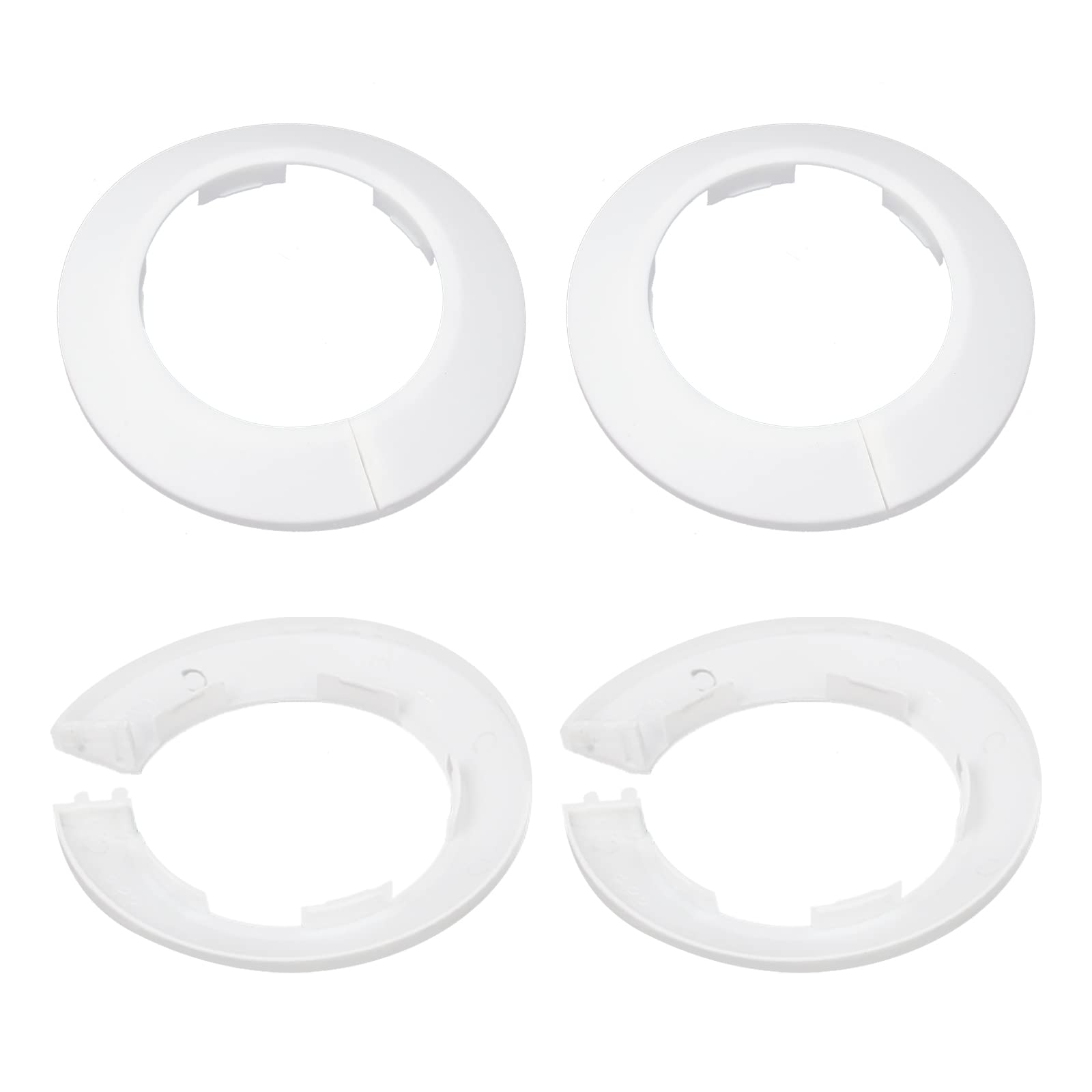 DTGN 100x13mm(DxT) Pipe Cover Decoration - 4Pack - Good for Bathroom Kitchen 63mm Dia Pipe - PP Plastic Escutcheon - White