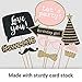 Fully Assembled Sweet 16 Birthday Photo Booth Props - Set of 30 - Pink & Gold Selfie Signs - 16th Party Supplies & Decorations - Cute 16th Bday Designs with Real Glitter - Did We Mention No DIY