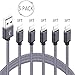 Xkaudie iPhone Charger 5Pack 3Feet Extra Long Nylon Braided USB Charging Lightning Cable High Speed Connector Data Sync Transfer Cord Compatible with iPhone Xs Max/XR/XS/X/8/7/Plus/6S/6/Se/5S Ipad