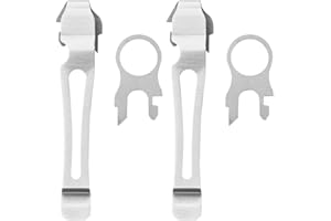DONOP 2 Pack Quick Release Pocket Clip and Lanyard Ring Replacement for Leatherman Surge, Wave Plus, Charge AL ALX Ti TTi XTi,Multi-Tools (Silver)
