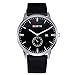 NORTH Black Leather Mens Watch Fashion Analog Quartz Men Wrist Watches Casual Waterproof Military Wristwatch for Men Stainless Steel with Date
