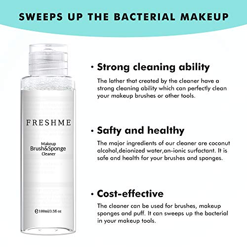 Makeup Brush Sponge Cleaner Set - Instantly Deep Wash Cleanser Shampoo Portable Cosmetic Cleaning Mat Kit Cruely Free Perfect Professional Solution Tools Protect Silicone Scrabber Board Pad, 3.5 OZ