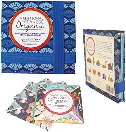 Traditional Japanese Origami Kit: Easy to Follow Instructions for 10 Classic Folds - Includes Over 70 Pieces of Beautiful Folding Paper