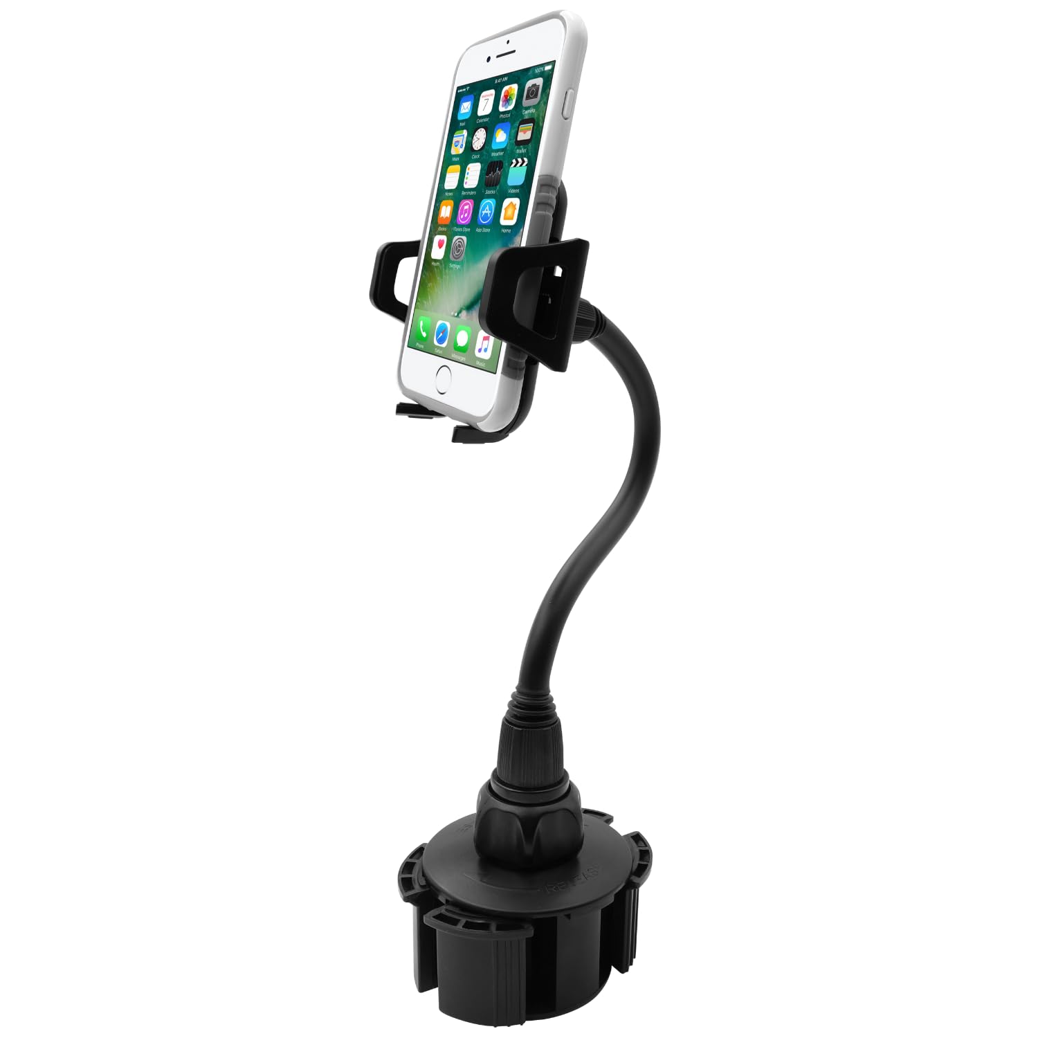 Macally Car Mount - Flexible 8" Gooseneck Cell Phone Holder for Cup Holders - Universal Fit with/without Case - 360 Adjustable