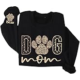 NAZENTI Custom Dog Mom Mama Crewneck Sweatshirt With Names, Personalized Dog Mom Sweatshirt for Women
