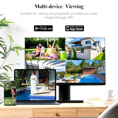 (2026 Updated) 5MP Wired Security Camera System with 8CH NVR & 10" IPS Screen, IP67 Outdoor Camera, 122° Wide Angle, Free App No Monthly Fee, Remote Control, 500GB HDD, Home Security