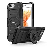 MoKo Case for iPhone 8 Plus / iPhone 7 Plus, Shockproof Hard Cover Protective Heavy Duty Case with Holster Belt Clip + Built-in Kickstand for Apple iPhone 8 Plus 2017 / iPhone 7 Plus 2016 - Black