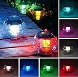 ECBUY Outdoor Solar Waterproof Color Changing LED Floating Lights Ball Pond Path Landscape Lamp ball for Swimming Pool Garden and Party Decor Outdoor Waterproof Pond Path Landscape lights Charges