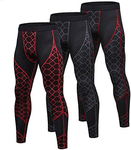 LEICHR Men's Compression Leggings Baselayer Tights Cool Dry Gym Pants