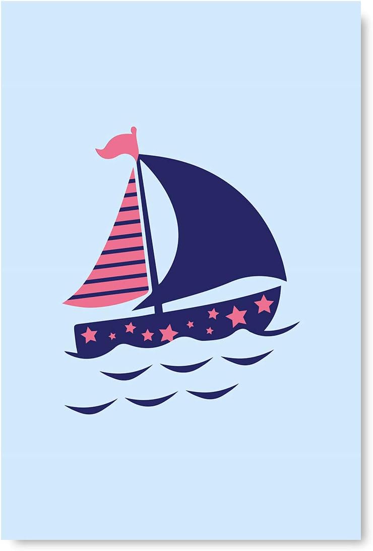 Amazon Awkward Styles ヨット イラスト 海洋 額なし ポスター アート 海洋 子供部屋 プリント アート ギフト 子供部屋 ベビールーム デザイン モダン装飾 15 X 22 ウォールステッカー オンライン通販