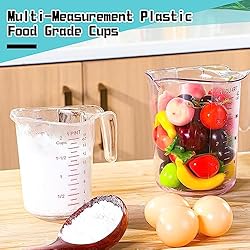 Roshtia 2 Pcs Unbreakable Plastic Measuring Cups