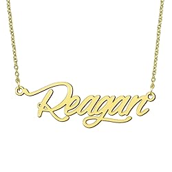 BYBWBL Reagan Name Pendant Necklace 18k Gold Plated