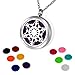HOUSWEETY Aromatherapy Essential Oil Diffuser Necklace-Stainless Steel Snowflake Locket Pendant,11 Refill Pads (Non-Engraving)